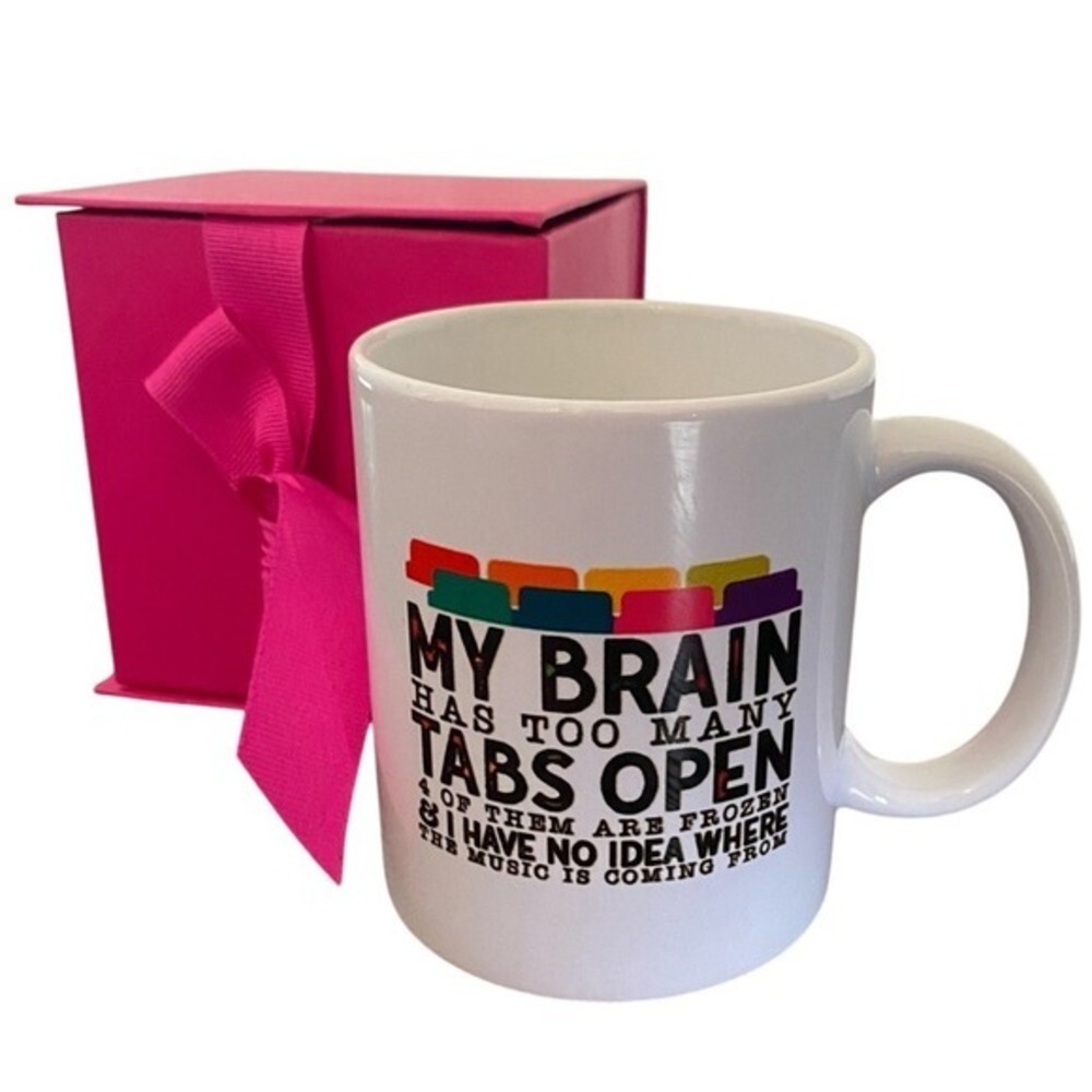 MY BRAIN HAS TO MANY TABS OPEN MUG FUNNY OFFICE GIFT COWORKER GIFT WFH JOKE MUG‎
